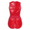 S-3XL Women‘s Waterproof Romper Sleeveless Back Zipper Elastic Waist Press Button Crotch Jumpsuit for Pool Party Nightclub