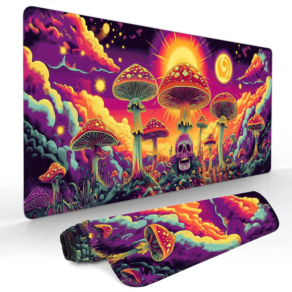 Giant mushroom tree and skull Mouse Pad Desk Mat Gaming mats with Stitched Edge Durable NonSlip Computer mousepad office rug
