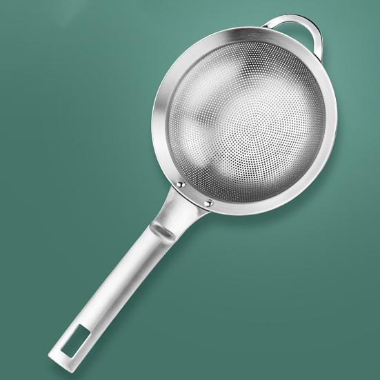 Strainer Household Portable Stainless Steel Superfine Oil Flour Colander with Hook for Home Hotel Kitchen