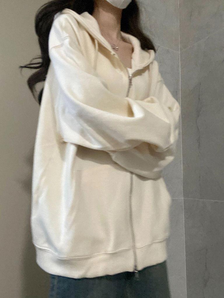 2023 Women's Oversized Hooded Cardigan Sweatshirt: Spring/Autumn & Winter-Ready Plush Velvet