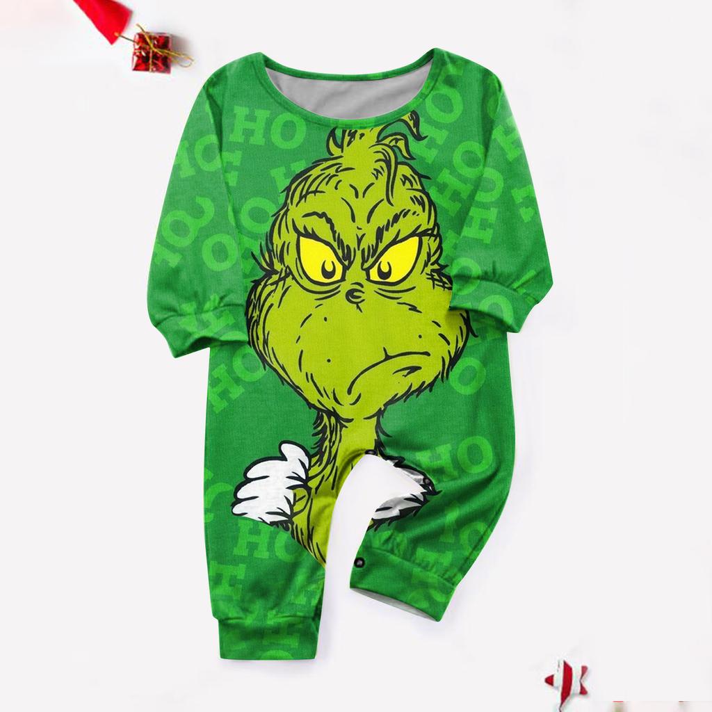 Christmas Print Cute Family Set Pajamas, Home Clothes, Family Set Long Sleeve Top Pants Set