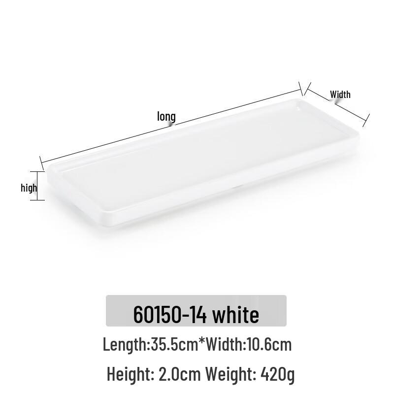 Japanese Style Rectangular Melamine Shallow Serving Tray