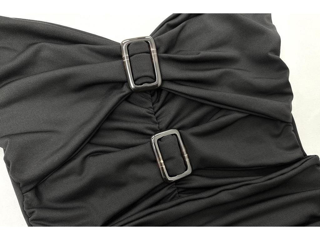 European & American Off-Shoulder Patchwork Slim-Fit Summer Dress