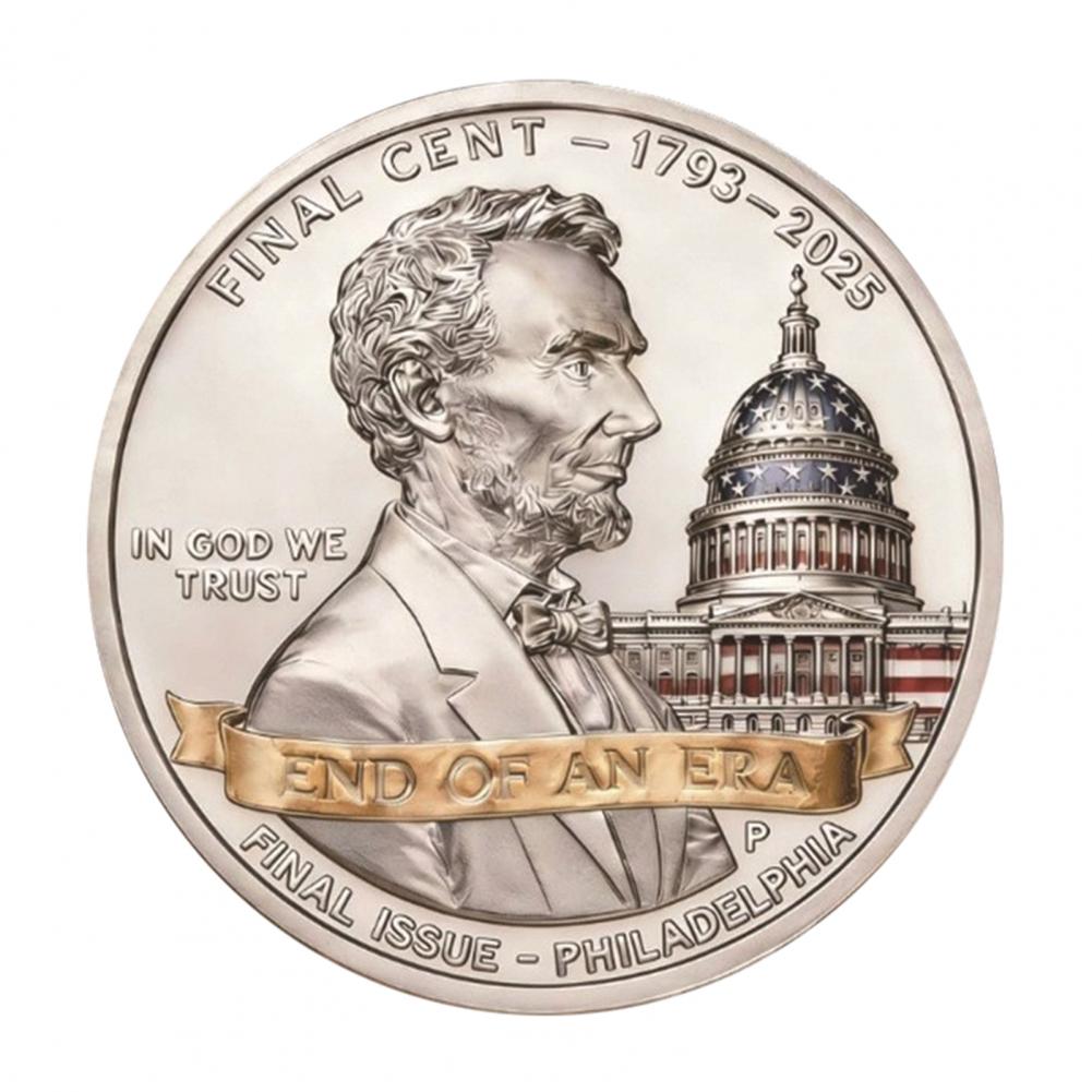 

Final Cent Tribute Memorial Coin End Of An Era Commemorative Coin 3D Engraved Uncirculated Challenge Coin Symbolic Keepsake
