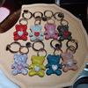 Unique Fun Keychain Gift For Girls Pure Handmade DIY Inlay Full Of Rhinestone Cute Bear Car Keychain Pendants And Bag Ornaments
