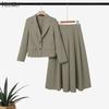ZANZEA Women Long Sleeve Blazer and Midi Skirts Casual Two Piece Suit Sets