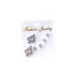 Color Retention Stud Earrings, Fashionable Geometric Zircon Three-Piece Earrings, Simple Trend Jewelry