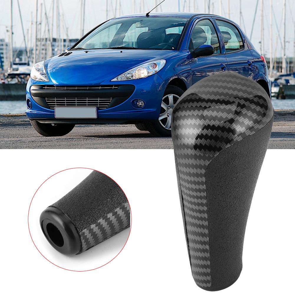 Carbon Fiber Muster Auto Schaltknauf Kopf Zubehör Fit für Peugeot 206 207 208 307 308 408