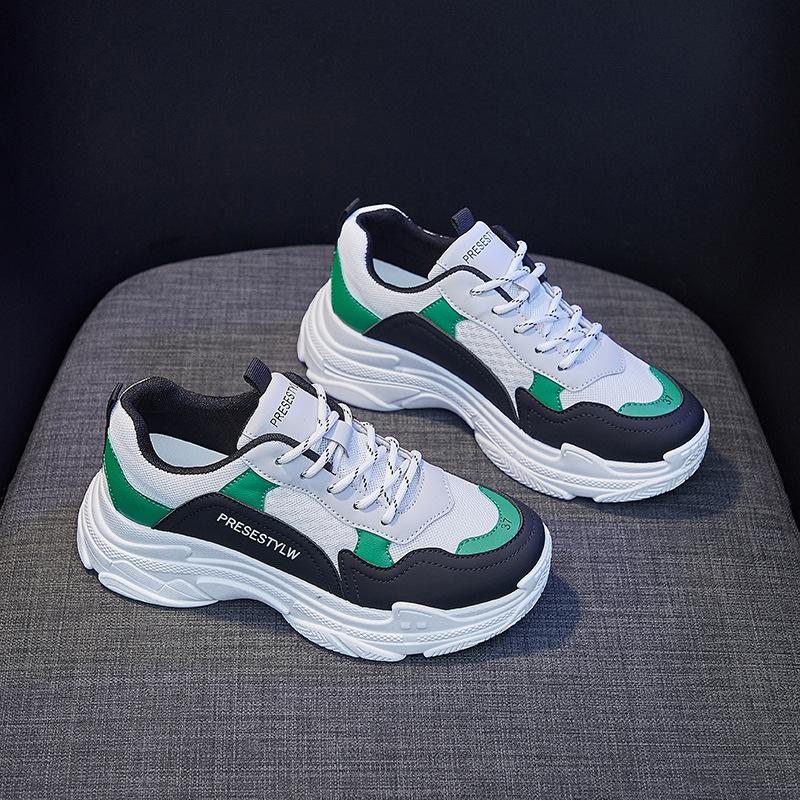 

Весенне-осенние спортивные туфли женские кроссовки на платформе уличная мода дышащие кроссовки для бега 40 зелёный