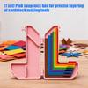 Card Making Positioning Tool, Pink Hinged PET Alignment Case with Side Closures for Cardstock Placement in Greeting Card Craft Work
