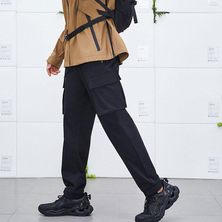 Mizuno Migrant Solid Color Mid Waist Loose Fit Multi Pocket Comfortable Casual Work Pants Men pants Black D2CF21M1-09