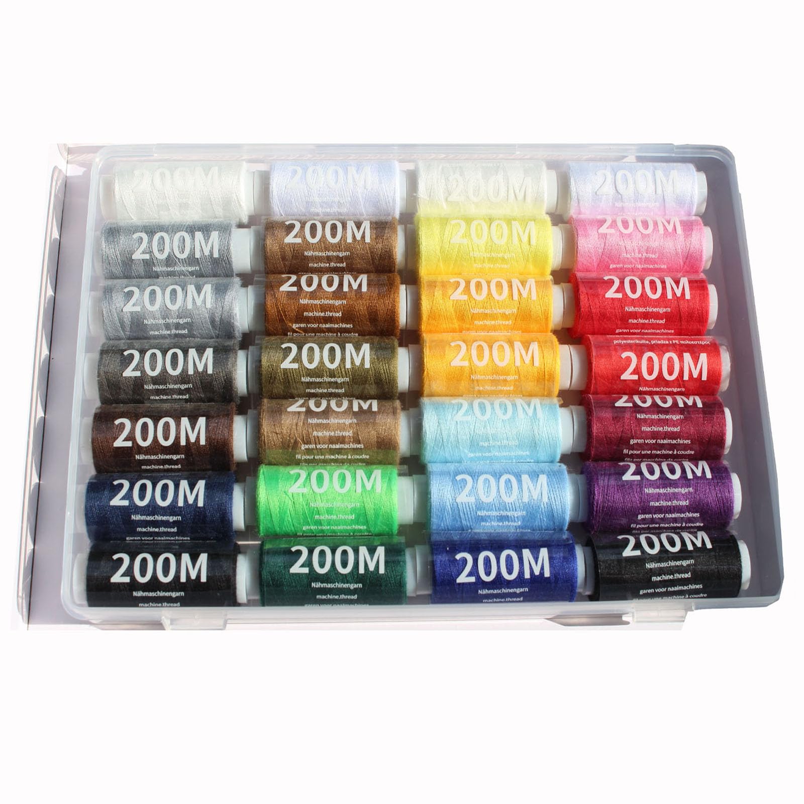 

CHUXI Sewing Kit 28-Color Set with 31 Spools of Sewing Thread 200m Home Use Hand Sewing Embroidery DIY Durable Easy-to-Sew Storage Case