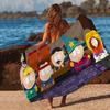 Classic animation S-South Cartoon Park Microfiber Blanket Quick Drying Beach Towels Oversized Printing Super Absorbent Pool