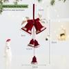 Wine Red Flocked Ball Christmas Bells Window Decor Pendant