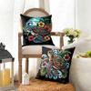 Hawaiian Turtle Cushion Cover Natural Linen Organic Fabric Double-Sided Printing Sofa Home Decor Gift Pillow Cover