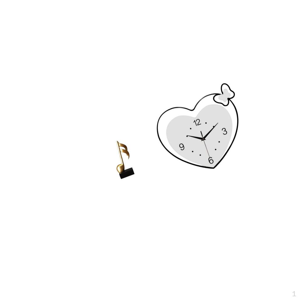 Creative Resin Music Note Heart Shape Sculpture Tabletop Ornament And Acrylic Wall Clock Art