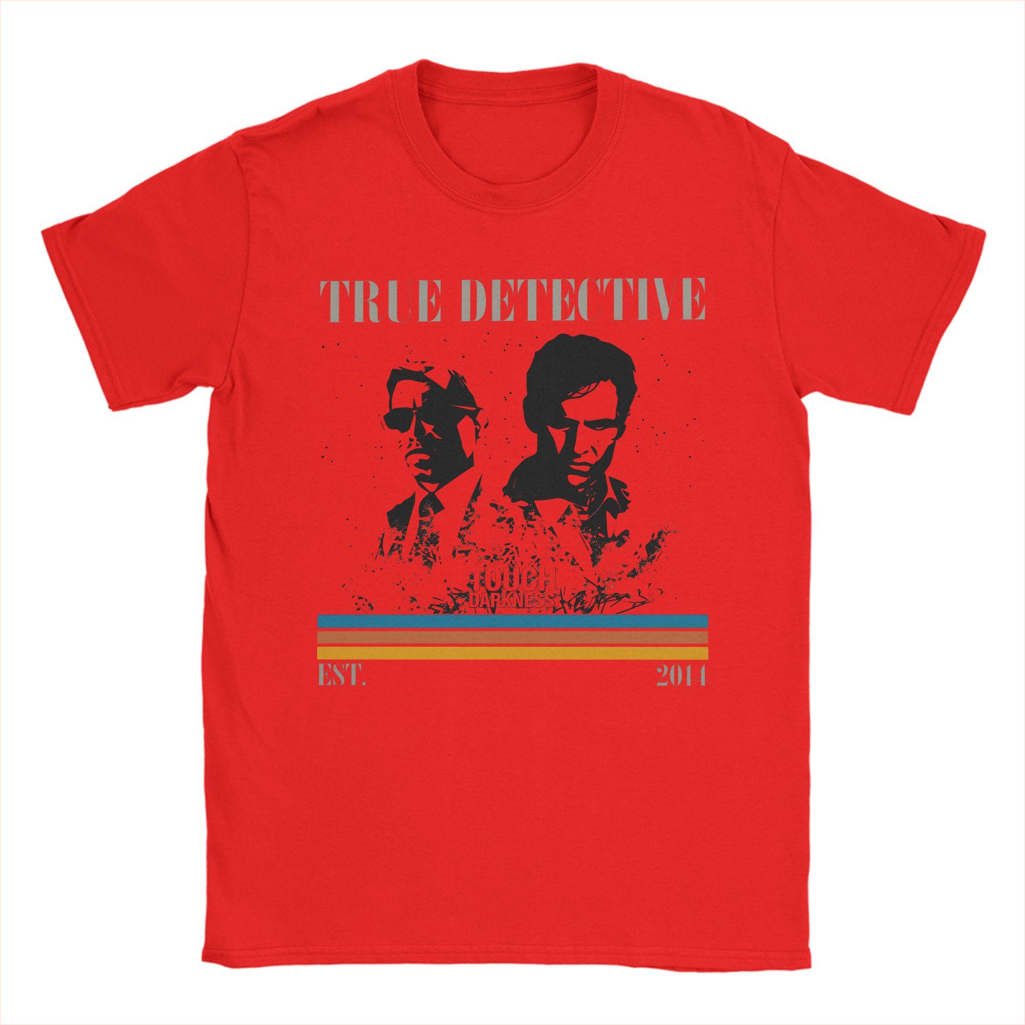 

True Detective Rust Cohle Marty Hart TShirt Beach Male Cotton O Neck Oversize Tees ShortSleeved Streetwear Tops S
