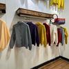 Women's High-Neck White Long-Sleeve Loose Knit Cardigan Sweater Top