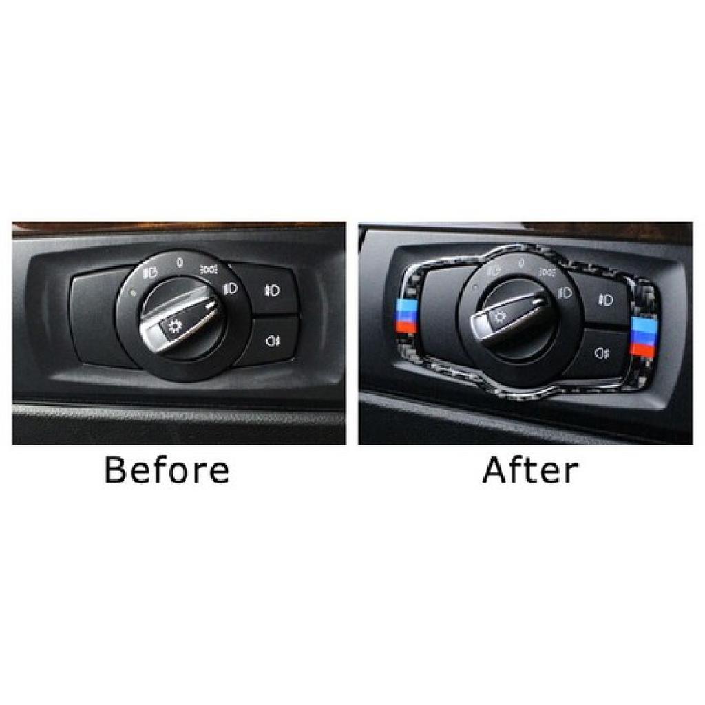 Carbon Fiber Headlight Switch Trim For 06-12 BMW E90 E92 325i 328i 330i 335i M3