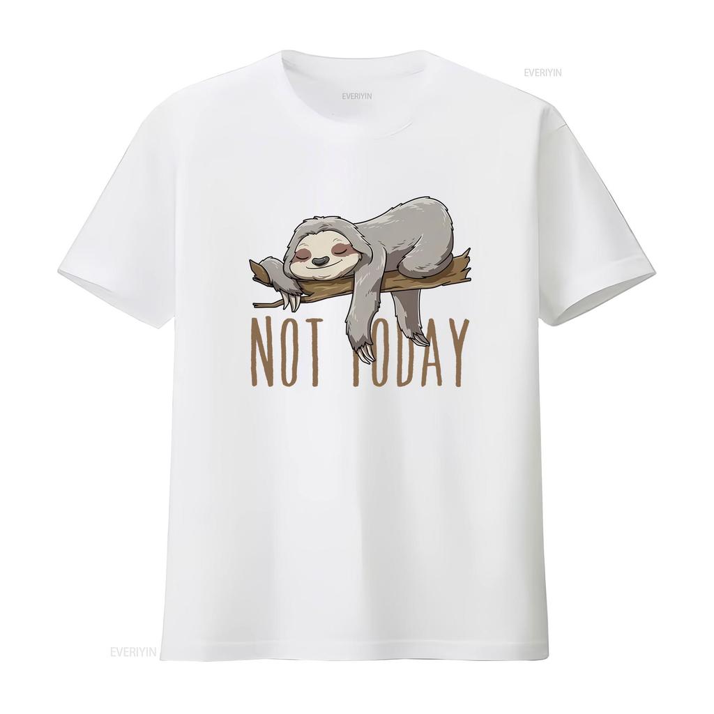 Cute Sleeping Sloth Design T Shirt Not Today Motif Available in All Sizes DSN 221121 vintage Washed Casual designer clothes