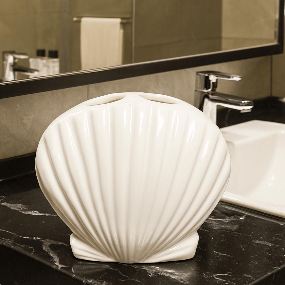 Ceramiczny uchwyt na szczoteczki do zębów w kształcie muszli Kreskówkowy stojak do przechowywania w łazience Pokój dziecięcy