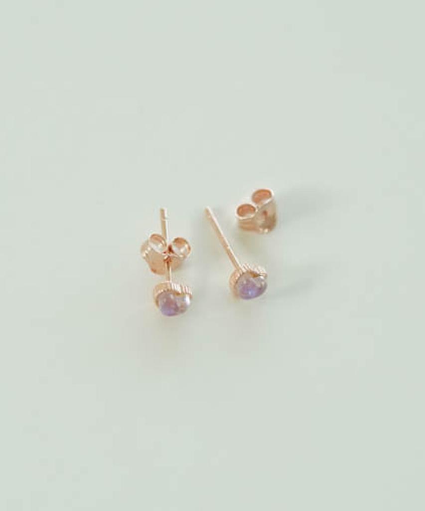 Alleun Silver 925 Heart Gemstone Stud Silver Earrings