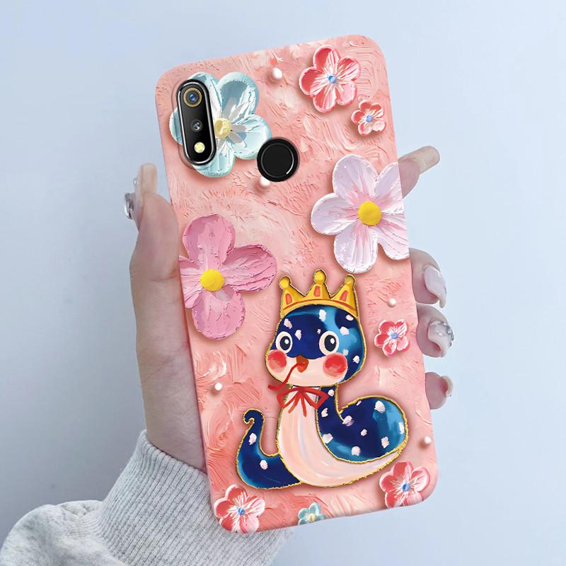 For Realme 3 3i 3Pro Phone Case Butterfly Flower Girl Design Soft Silicone TPU Back Housing for Oppo Realme 3 Realme3 Pro Covers