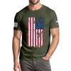 Menns moteriktige avslappede Independence Day trykte t-skjorte med rund hals og korte ermer