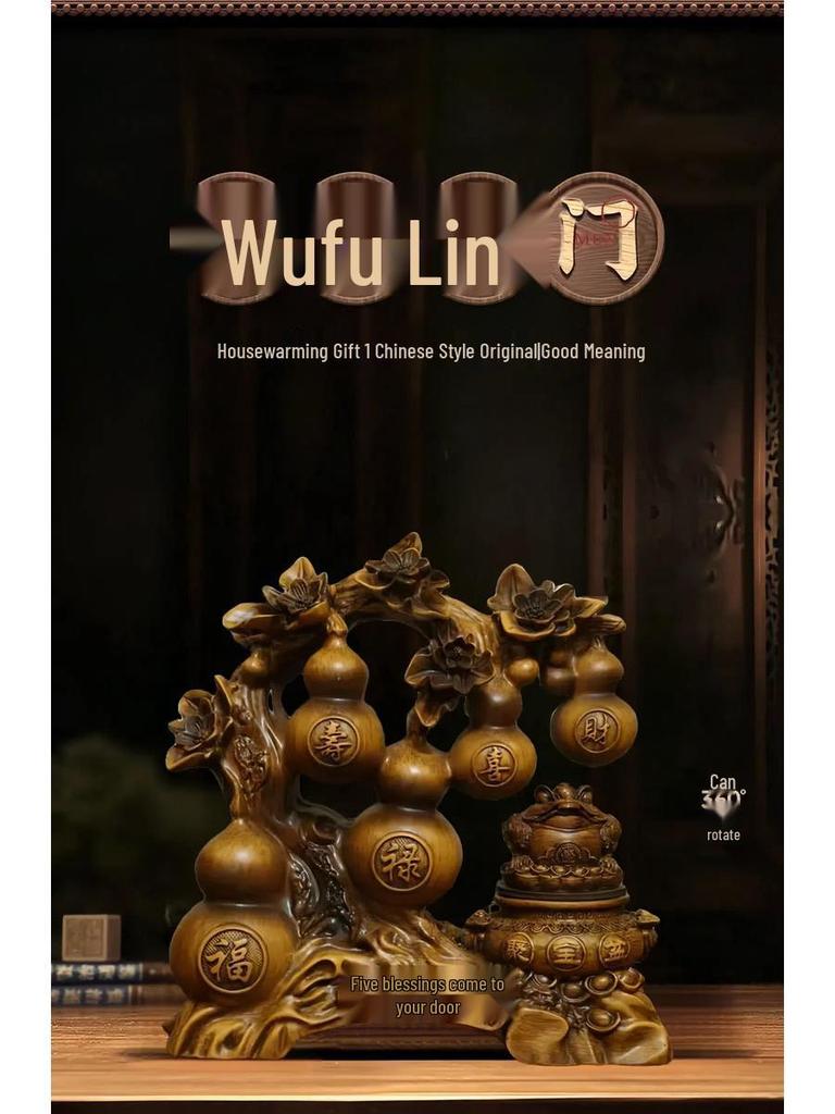 Fünf Segnungen Kürbis & Reichtum anziehende Kröte Ornament für Wohnzimmer oder Weinschrank Dekoration