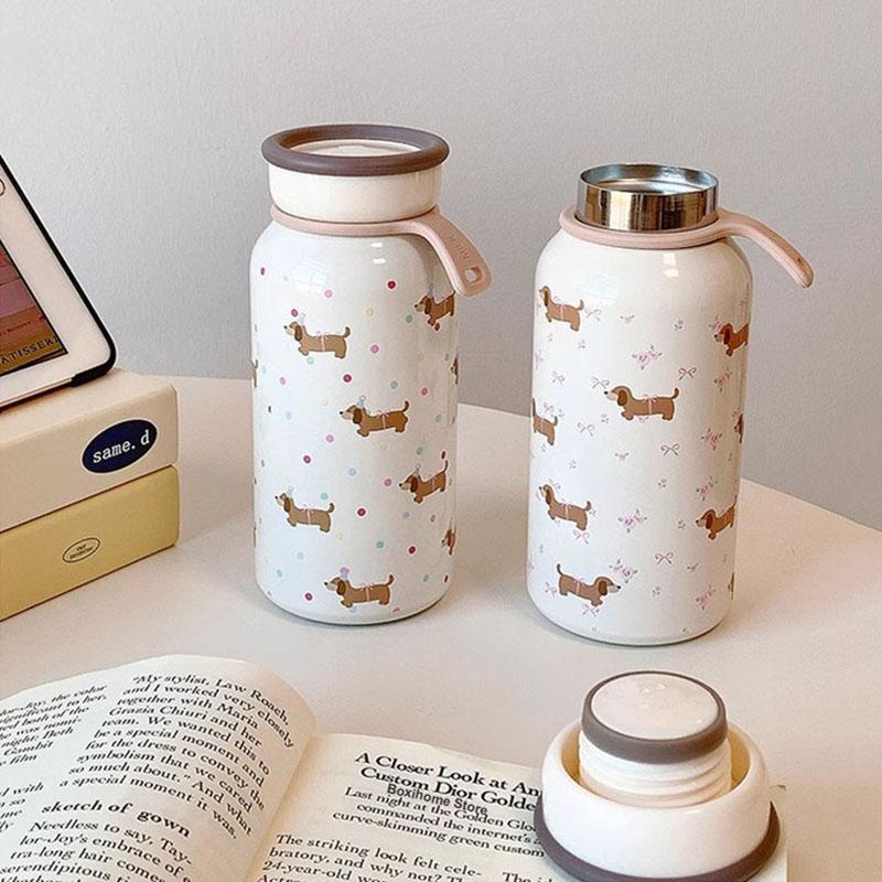 Original Cute Bow Thermos Cup For Girls 304 Stainless Steel Direct Drinking Water Cup Portable Leakproof Insulation Tumbler New