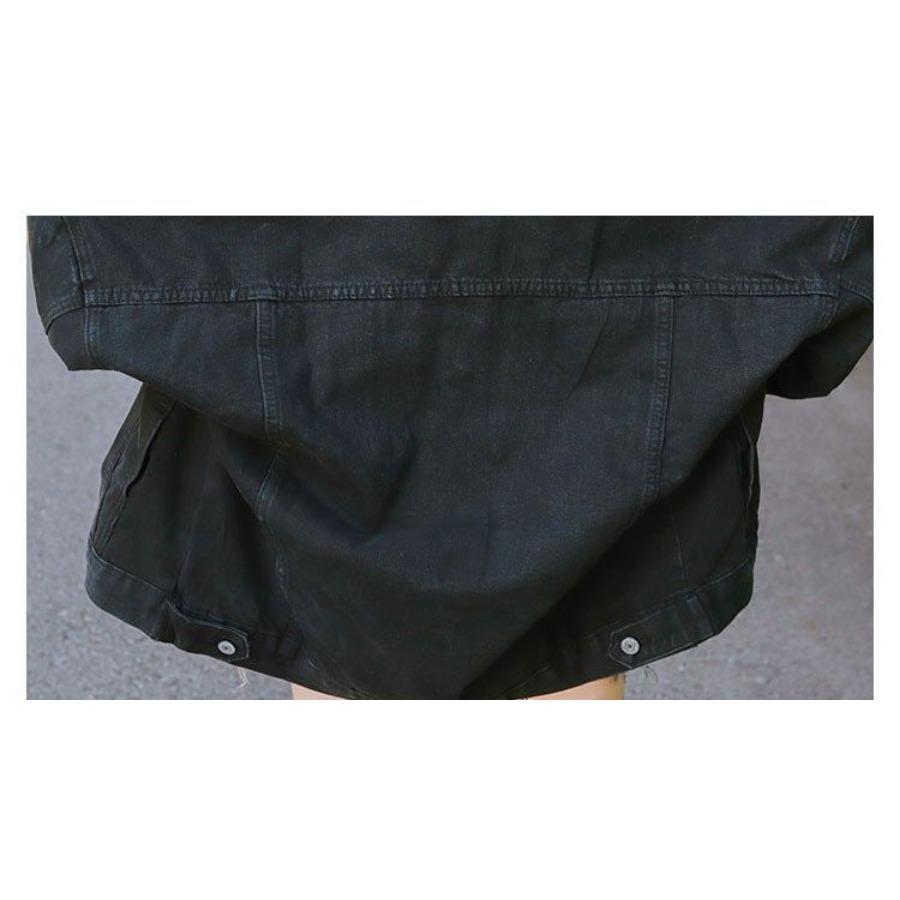 Cowboy Jacket for Female Spring Autumn Students Loose Black Versatile Denim Jacket Short Top for Women