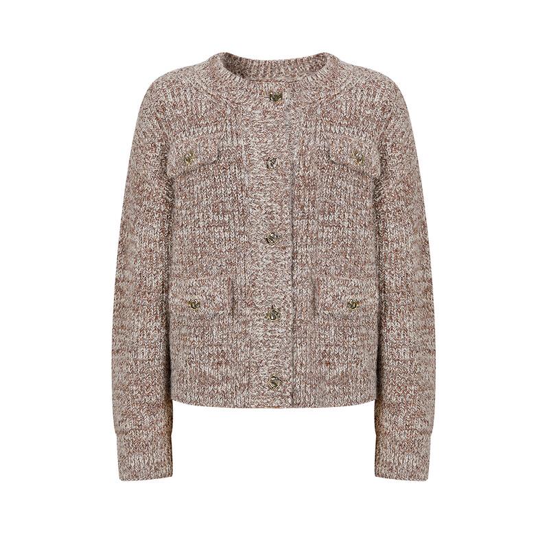 JUZUI ANNACO Women's Elegant Sequined Knit Cardigan