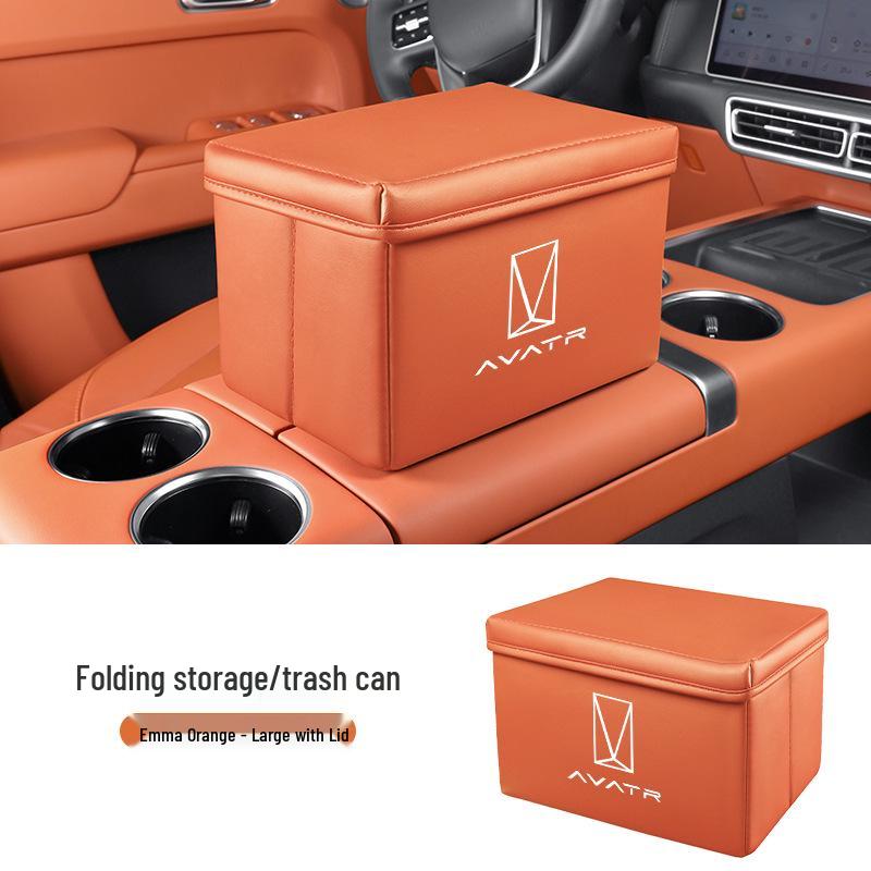 Avatr Car Storage Box: Multi-functional Folding Trash Can for Models 06/07/12/11.
