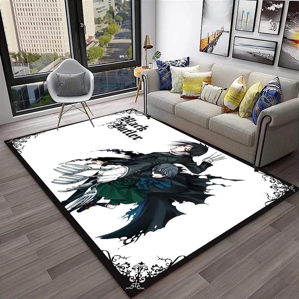 3D Anime Black Butler Cartoon Carpet Rug for Home Living Room Bedroom Sofa Doormat Decor,kids play Area Rug Non-slip Floor Mat