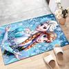 Custom Frozen Mat Personalized Name, Polyester Washable Indoor Entryway Rug, Gift for Christmas, Easter, Thanksgiving Day