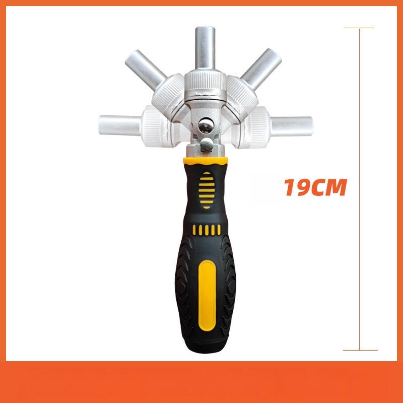 Multi-Function Ratchet Screwdriver 0-180° Adjustable Angle Left/Right Reversible 1/4 Hex Interface