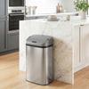 48L Stainless Steel Sensor Bin - Silver-Tone