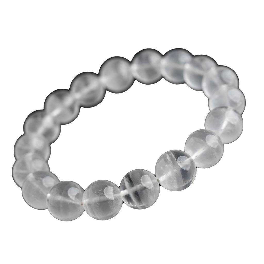 Eigado Lemurian Seed Quartz 18 approximately 17cm inner natural power good luck Bracelet, beads, 11.5mm each, diameter, stone, stone, charm,