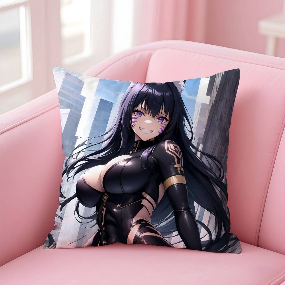 The E-Eminence In S-Shadow Delta Alpha Pillow Case Anti-dustmite Pillow Invisible Zipper Silky Short Plush Sofa Cushion Cover