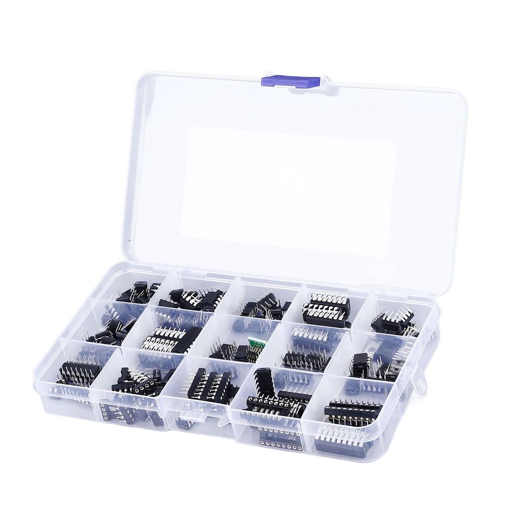 150 Buc 10 Tipuri Chip Circuit Integrat Pin Plat Asortiment Chip IC Kit Adaptor Soclu Chip IC