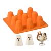 Reusable Ghost Jello Mold Easy To Clean Orange Silicone Chocolate Mold Halloween Homemade Ghost Baking Mold for Gummy Candy