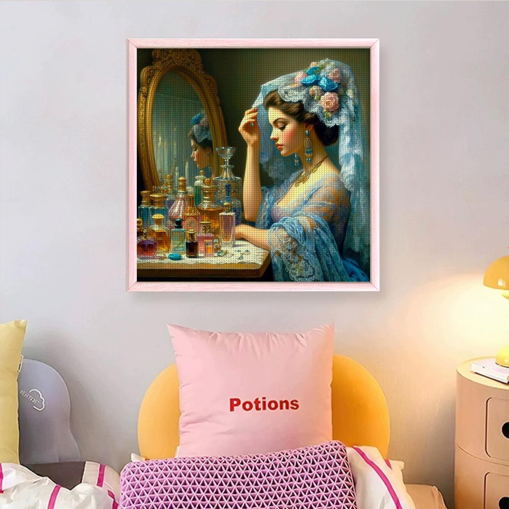 Πλήρες κέντημα Οικολογικό βαμβακερό νήμα 11CT Printed Girl Cross Stitch Kit Art