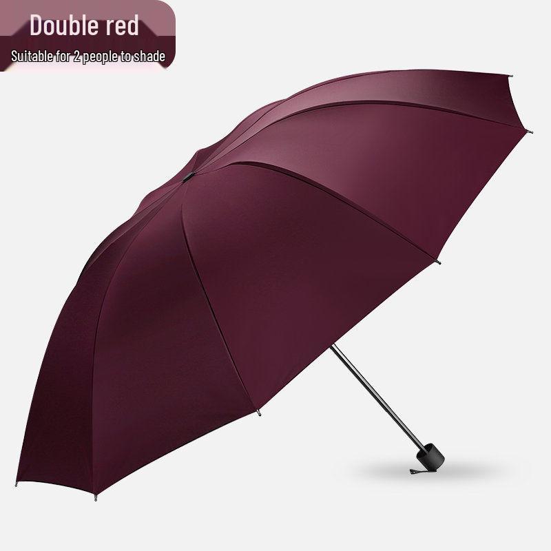 Stort Trefaldigt Paraply för Män & Kvinnor: Robust, Dubbelanvändning för Sol & Regn, Anti-Stormdesign