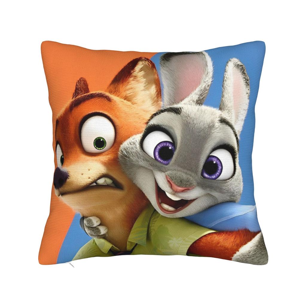 Zootopia 2 Animated Film Square Pillow Cases Buddy Cop Comedy Cushion Covers Creative Zipper Decor Pillowcase for Sofa 45*45cm