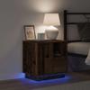 Nightstand with LED Rustic Wood Effect 50 x 34.5 x 50 cm Engineered Wood