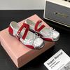 Fashion Silver Butterfly Knot Flat Bottom Soft Bottom Women's Shoes French Vintage Mary Jane Ballet Shoes Fashionable Slip-On Sneakers