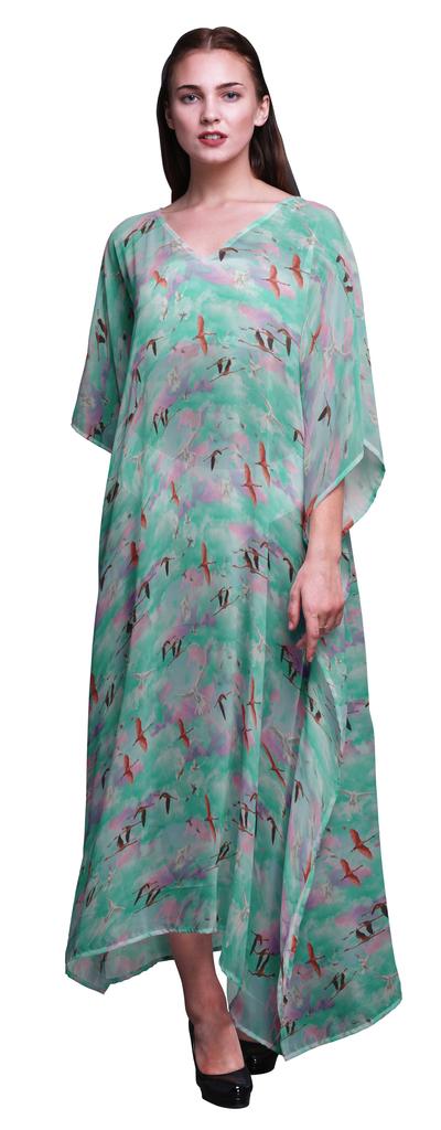 Bimba Tie-Dye Ladies Kaftan Holiday Loungewear Maxi Dress Beach