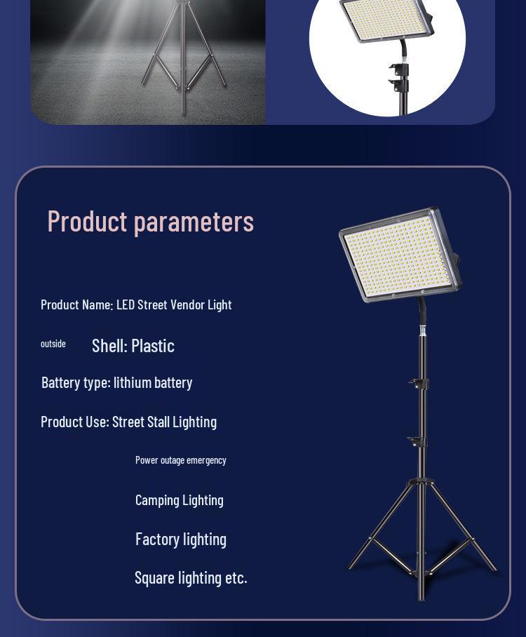 Rechargeable LED Emergency & Fill Light for Outdoor, Camping, and Night Markets