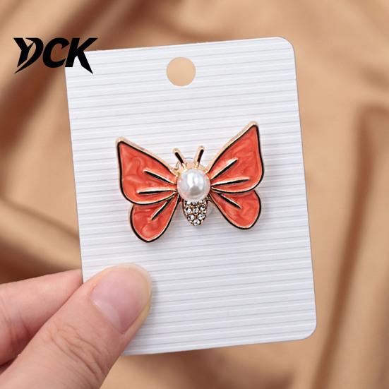 Butterfly Shaped Brooch Faux Pearl Rhinestone Brooch, Dainty Decorative Badge Pin Pin, Sweater Cardigan Coat Dress Jewelry Accessories Daily Wear