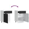 Kitchen Base Cabinet Lucca Black Particleboard